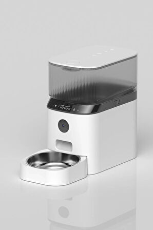 Yükseltme Kitli- Kameralı- Tek Tabaklı Akıllı Otomatik Kedi Köpek Mama Kabı