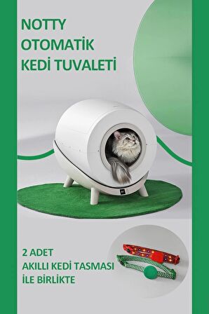 NOTTY Otomatik Kedi Tuvaleti - En Büyük Akıllı Kedi Kumu Kabı - 2 Yıl Distribütör Garantili