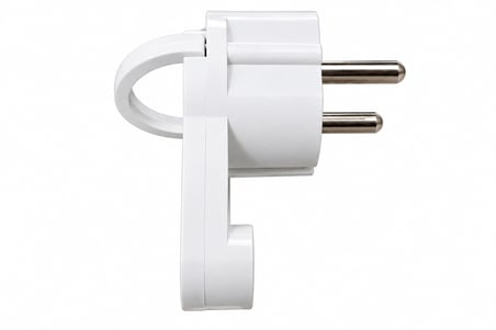 DEPA Slim Topraklı Erkek Fiş BEYAZ L Tip Fiş Plastik 220 Volt (Mobilya ve Dolap Arkası Dar yerler İçin)