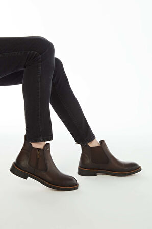 Tamer Tanca Erkek Hakiki Deri Kahverengi Floter Casual Bot 572 1727 B ERK BOT KAHVE FLOTER