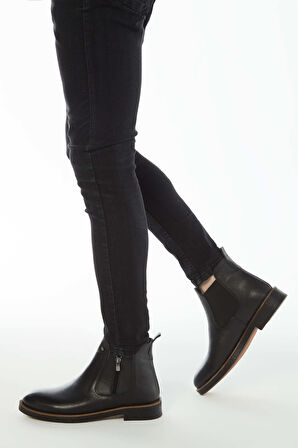 Tamer Tanca Erkek Hakiki Deri Siyah Floter Casual Bot 572 1727 B ERK BOT SIYAH FLOTER