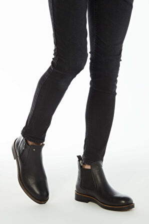 Tamer Tanca Erkek Hakiki Deri Siyah Floter Casual Bot 572 1727 B ERK BOT SIYAH FLOTER