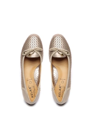Relax Anatomic Kadın Hakiki Deri Bej Comfort Ayakkabı 611 E4220 BN AYK Y19 METAL AMMOS/SUEDE BEIGE