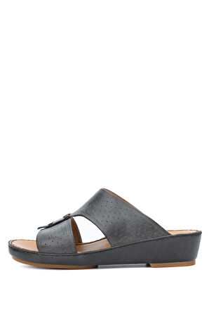 Sauro Shoes Erkek Hakiki Deri Siyah Terlik 731 1493 ERK TRLK Y19 BLACK