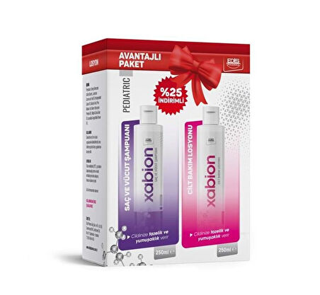 Xabion Pediatric Cilt Bakım Losyonu 250Ml+ Şampuanı 250 Ml Kofre Paket