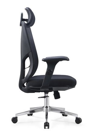 Ofisbazaar Atlas Premium Ergonomik Fileli Yönetici Koltuğu | Başlıklı Ofis ve Çalışma Koltuğu Siyah
