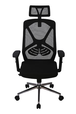 Ofisbazaar Dolphin Siyah Fileli Yönetici Koltuğu | Ergonomik Başlıklı Ofis Koltuğu Siyah Fileli