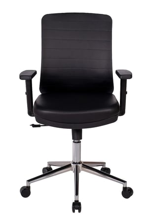 Ofisbazaar UP Deri Çalışma Koltuğu | Ergonomik Şef ve Toplantı Koltuğu Martin 01- Siyah Deri