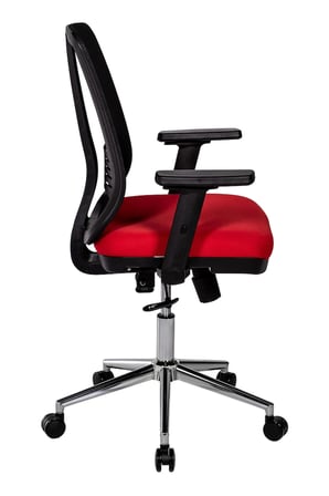Ofisbazaar UP Fileli Çalışma Koltuğu | Ergonomik Şef ve Toplantı Koltuğu Siyah Fileli / Kırmızı
