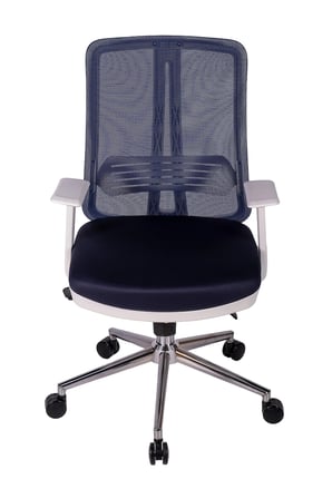 Ofisbazaar UP Beyaz Fileli Çalışma Koltuğu | Ergonomik Şef ve Toplantı Koltuğu Lacivert