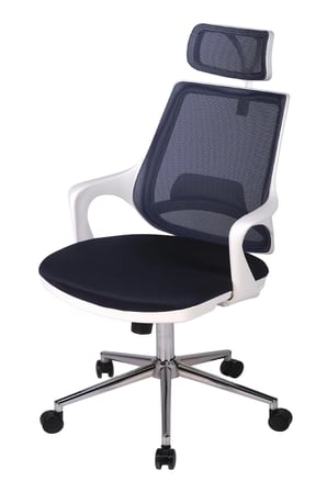 Ofisbazaar Buya Beyaz Fileli Ofis Koltuğu | Ergonomik ve Modern Tasarım Siyah Fileli