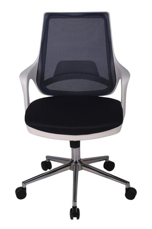 Ofisbazaar Buya Beyaz Fileli Çalışma Koltuğu | Ergonomik Şef ve Toplantı Koltuğu Siyah Fileli
