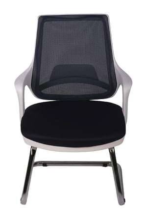 Ofisbazaar Buya Beyaz Fileli Misafir Koltuğu | Ergonomik Toplantı ve Bekleme Koltuğu Siyah Fileli