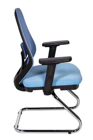 Ofisbazaar Dali Fileli Misafir Koltuğu | Ergonomik Toplantı ve Bekleme Koltuğu Açık Mavi