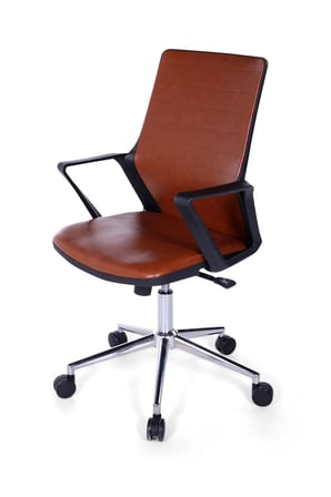Ofisbazaar Lizz Kahverengi Deri Çalışma Koltuğu | Ergonomik Şef ve Toplantı Koltuğu Kahverengi