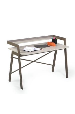 Ofisbazaar Home Desk 120x60 cm – Üst Raflı Metal Ayaklı Çalışma Masası