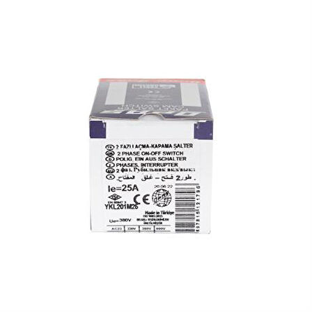 Opaş 2x25a 0-1 Aç-Kapa Mini Tip Kilitli Pako Şalter - YKL201M25