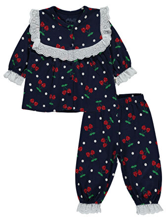 Civil Baby Kız Bebek Pijama Takımı 6-18 Ay Lacivert
