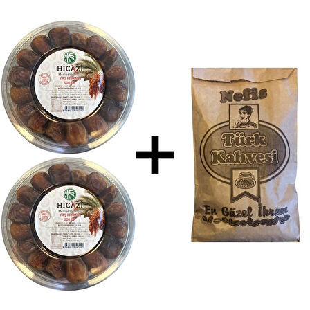 Sukkari Taze-Yaş Hurma 2'li (500grx2)(1kg)+ Taze Çekilmiş Türk Kahvesi (100gr)