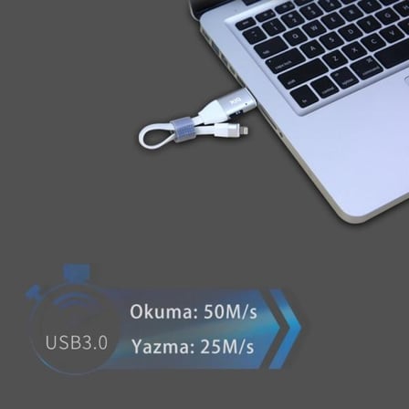 Bix IData Pro Kart Okuyuculu iPhone Data Ve Şarj Kablosu