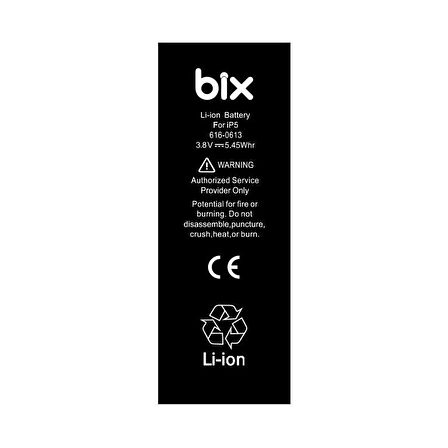 Bix Apple iPhone 5 için 1440mAh Batarya Pil ( Apple Uyumludur.)