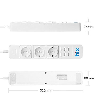 Bix BP-01 Wifi Akım Korumalı Hızlı Şarj Özellikli Akıllı Priz