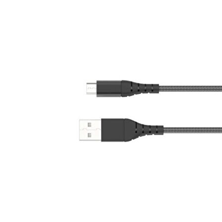 Bix Güçlendirimiş Micro USB Şarj ve Data Kablosu Siyah