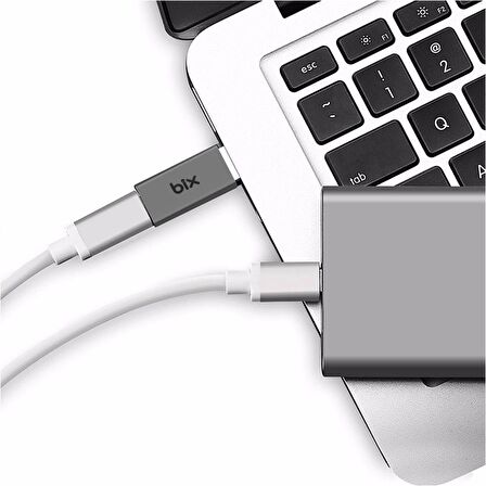 Bix ADP-03 USB-A 3.0 to Type-C 5A Hızlı Şarj Destekli Çevirici Dönüştürücü Adaptör