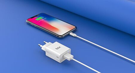 Bix BX-L10TA USB Şarj Cihazı ve Lightning Data Şarj Kablosu 1 Metre