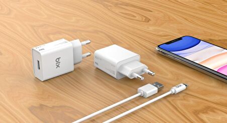 Bix BX-L10TA USB Şarj Cihazı ve Lightning Data Şarj Kablosu 1 Metre