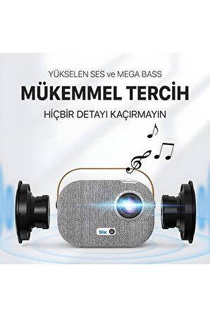 Vega II Android Projeksiyon Cihazı Full HD 1920×1080 4K Desteği 200 ANSI Lümen Wifi Bluetooth Uyumlu