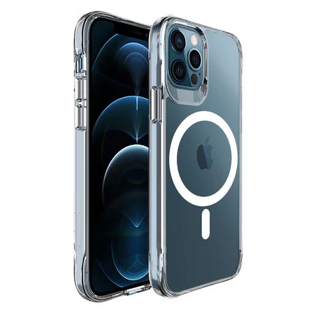 Bix iPhone 13 Pro Max MagSafe Uyumlu Transparan Şeffaf Kılıf Güçlü Manyetik Üstün Darbe Koruması