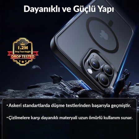 Bix iPhone 12 / 12 Pro MagSafe Uyumlu Kılıf Tam Koruma Manyetik Darbe Emici Siyah