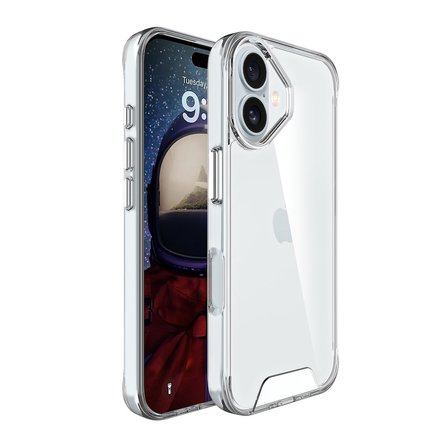 Bix iPhone 16 Nebula Aqua Transparan Ultra Şeffaf Kılıf Çizilmeye Dayanıklı Tam Kapsamlı Koruma
