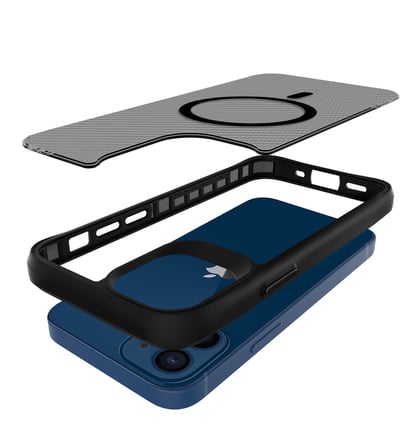 Bix iPhone 12 / 12 Pro Carbon Fiber Force MagSafe Kılıf Anti-Şok Teknolojili Kamera ve Ekran Korumalı