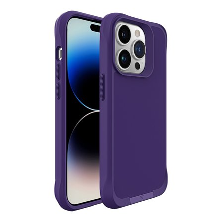 Bix iPhone 14 Pro Vortex MagSafe Kılıf Stand Özellikli 3X Korumalı Mikro Fiber İç Yüzey Koyu Mor