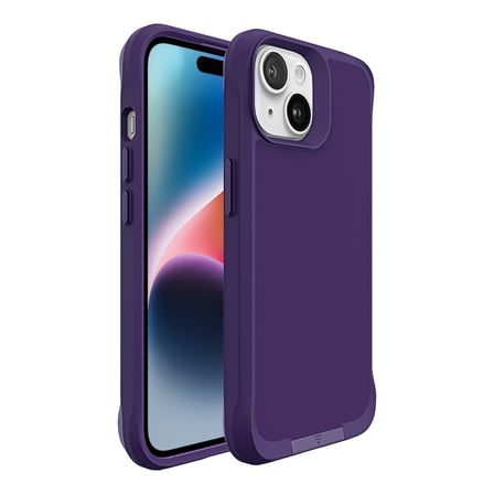 Bix iPhone 15 Vortex MagSafe Kılıf Stand Özellikli 3X Korumalı Mikro Fiber İç Yüzey Koyu Mor