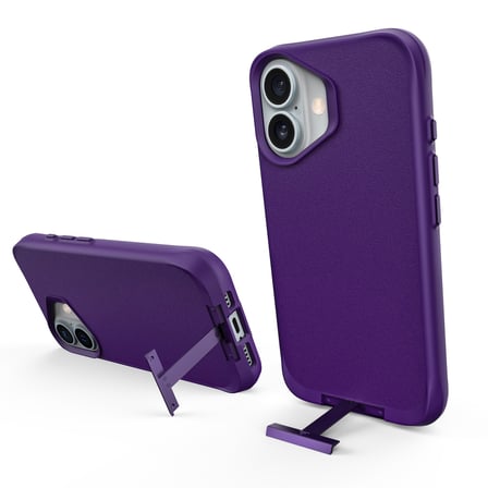Bix iPhone 16 Plus Vortex MagSafe Kılıf Stand Özellikli 3X Korumalı Mikro Fiber İç Yüzey Koyu Mor