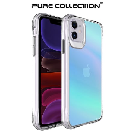 Bix iPhone 11 Pure Rainbow Renk Geçişli Şeffaf Kılıf Çizilmeye Dayanıklı Darbe Emici Parmak İzi Önleyici Mavi
