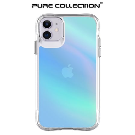 Bix iPhone 11 Pure Rainbow Renk Geçişli Şeffaf Kılıf Çizilmeye Dayanıklı Darbe Emici Parmak İzi Önleyici Mavi