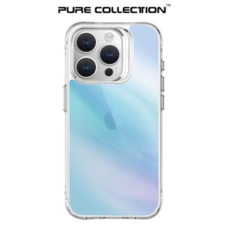 Bix iPhone 15 Pro Pure Rainbow Renk Geçişli Şeffaf Kılıf Çizilmeye Dayanıklı Darbe Emici Mavi