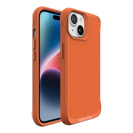 Bix iPhone 15 Vortex MagSafe Kılıf Stand Özellikli 3X Korumalı Mikro Fiber İç Yüzey Turuncu