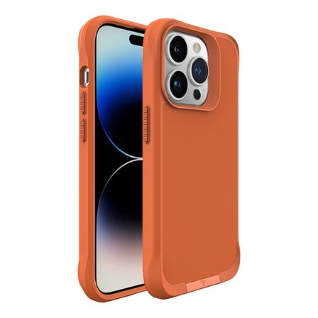 Bix iPhone 15 Pro Max Vortex MagSafe Kılıf Stand Özellikli 3X Korumalı Mikro Fiber İç Yüzey Turuncu