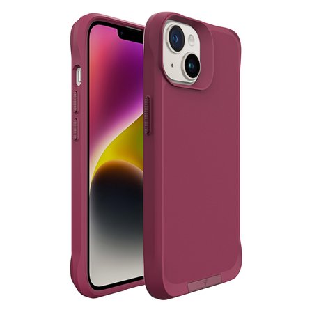 Bix iPhone 14 Vortex MagSafe Kılıf Stand Özellikli 3X Korumalı Mikro Fiber İç Yüzey Kırmızı