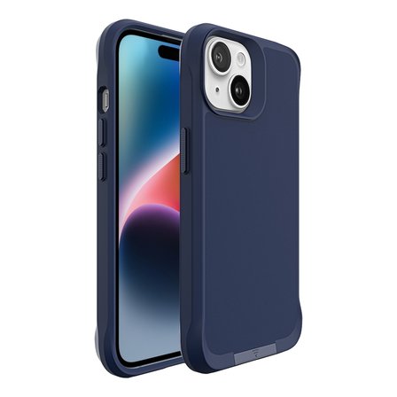 Bix iPhone 14 Plus / 15 Plus Vortex MagSafe Kılıf Stand Özellikli 3X Korumalı Mikro Fiber İç Yüzey Lacivert