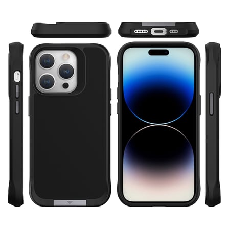Bix iPhone 16 Plus Vortex MagSafe Kılıf Stand Özellikli 3X Korumalı Mikro Fiber İç Yüzey Siyah
