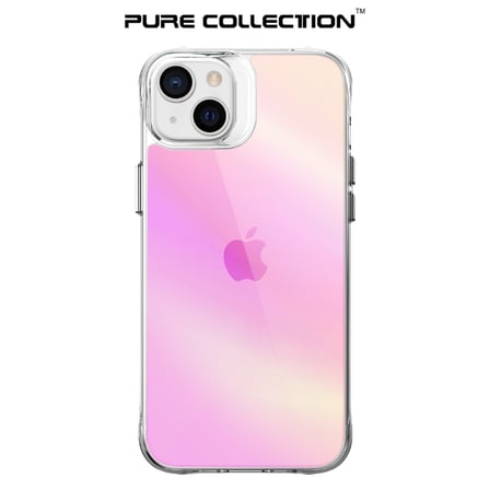 Bix iPhone 14 Plus / 15 Plus Pure Rainbow Renk Geçişli Şeffaf Kılıf Çizilmeye Dayanıklı Darbe Emici Pembe