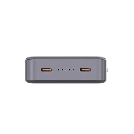 Bix PB205 20000mAh PD 20W Çift USB-C Portlu Hızlı Şarj Destekli Dayanıklı Metal Powerbank Koyu Gri