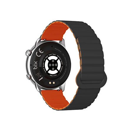 Bix SW02AI 1.43 inç AMOLED Ekran ChatGPT Destekli Bluetooth Telefon Görüşme Tansiyon Nabız Ölçer iOS Android Uyumlu Akıllı Saat Gri Turuncu