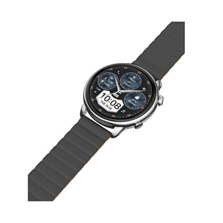 Bix SW02AI 1.43 inç AMOLED Ekran ChatGPT Destekli Bluetooth Telefon Görüşme Tansiyon Nabız Ölçer iOS Android Uyumlu Akıllı Saat Gri Turuncu